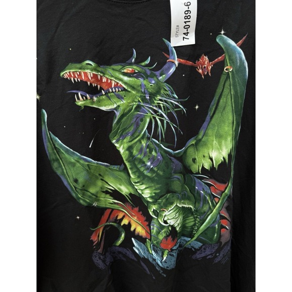Green Fight and Red Dragons Fantasy T-Shirt Liquid Blue NEW 4X - Picture 3 of 6